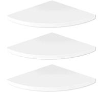 3Pc Corner Floating Shelves , Wall Mounted, 20 Cm Radius, Space Saving Design