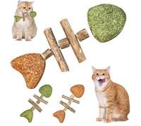 3PC Creative Fish Bone Cat Toys, urrident-Fix Your Cat’s Dental Health, Natural Wooden Fishbone Catnip Teeth Cleaning Stick, Durable Feline Tooth Care Too, Multi-Flavor Choices
