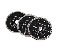 3pc Diamond Cutting Disc Blade Set 115mm Solid Segment Turbo Dry Wet