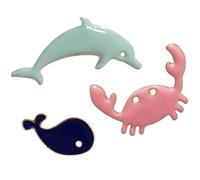 3pc Dolphin Whale Crab Pin Badge Lapel Brooches Cute Sea Ocean Animal Enamel Pins Backpack Scarf Bag
