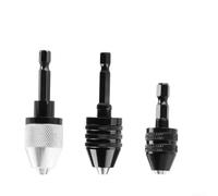 3pc Drill Chuck Quick Change Adapter with Hex Shank 6.35mm for Angle Grinder Conversion Supporting Drilling and Reaming Tasks