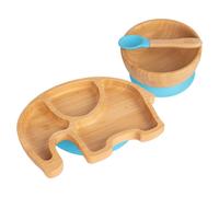 3pc Elephant Bamboo Baby Weaning Set Tiny Dining Blue One Size