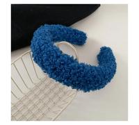 3pc Fashion Warm Hairbands 4cm Wide Solid Color Headband Women Plain Fluffy Hair Hoop Winter Hair Accessories(Blue)