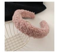 3pc Fashion Warm Hairbands 4cm Wide Solid Color Headband Women Plain Fluffy Hair Hoop Winter Hair Accessories(Pink)