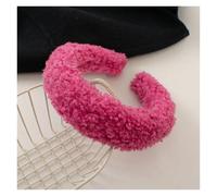 3pc Fashion Warm Hairbands 4cm Wide Solid Color Headband Women Plain Fluffy Hair Hoop Winter Hair Accessories(Fuschia)