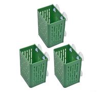 3pc Fish Tank Plant Support Basket with High-Grip Suction Cups for Live Moss, Stem, and Rooted Plants (Green)