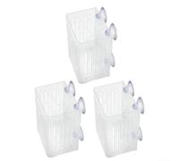 3pc Fish Tank Plant Support Basket with High-Grip Suction Cups for Live Moss, Stem, and Rooted Plants (Transparent)