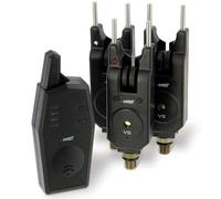 3pc Fishing Bite Alarm Set with Receiver Adjustable Volume & Tone, Led Indicators, 200m Range, Waterproof, Snag Bars & Carry Case - Carp Fishing Kit