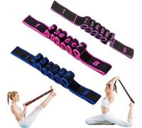 3PC Fitness Resistance Band for Stretching and Yoga, Numbered 8-Section Resistance Band, Multi-Loop Elastic Stretching Strap for Yoga Pilates Fitness Full Body Workout