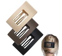3PC Flat Hair Claw Clips,Flat Claw Clips,Flat Hair Clips Women for Fine & Thick Hair,Hair Accessories,Lightweight Non-Slip with Comb Teeth Strong,Curved Design Strong Hold for Women and Girls (3PC)
