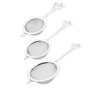 3pc Food Grade Teas Infuser Set Stainless Steel Fine Meshes Strainers with Ergonomic Handle Food Grade Teas Infuser with Fine Meshes
