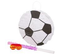 Fax Potato Football Pinata, Pink Buster Stick and Blindfold Set (W43.5 x D10 x H43.5cm) Fill Your Own Kids Large Party Supplies Themed Birthday Fun Decoration Pinata for Kids Parties & Games