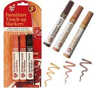 3pc Furniture Touch Up Pens Table Chairs Desk Floor Scratch Repair Markers Felt Tips Marker Laminate Wood Scratch Remover Pen Hide Marks Scratches Light Medium Dark Brown Pen (2)