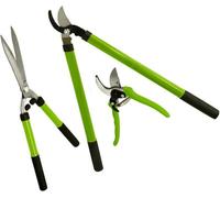 3Pc Garden Shears Set Pruning Set, Tree Lopper, Secateurs & Shears With Soft Grip Telescopic Handles & High Quality Blades
