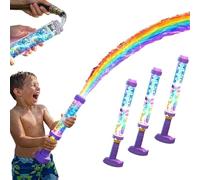 3Pc Glowing Rainbow LED Water Squirter | LED Firework Water Guns | Summer Pull-Out Light Up Rainbow Waters Squirter | Funny Outdoor High Pressure Fireworks Waters Spray Toys for Adults & Kids