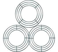 3Pc Green Christmas Wire Wreath Rings 8 Inch Round Metal Wire Wreath Frame,Wire Wreath Making Ring Base Wire Wreath Form for Xmas Door/Wall Decor DIY Crafts,New Year Christmas Wreath Making Supplies