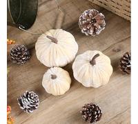 3pc Halloween Artificial Pumpkins Decor Lifelike Halloween Thanksgiving Pumpkin Decor No-Carve Simulation Pumpkin Set Indoor Outdoor Table Centerpiece Fall Porch Home Party Decoration 5pc optional (A)