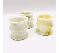 3pc Hand Carved Natural Green Jade Quartz Stone Crystal Singing Bowl 2 inches for Ornaments Display crystals