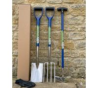 3pc High Quality Stainless Steel Digging Fork, Spade & Edge Hoe Knife Handle