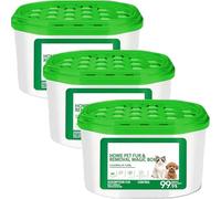 3Pc Home Pet Hair & Odor Removal Box | Pet Odor Eliminator Box | 360° All Aroundcoverage Pets Hair Remover Boxes | Long-Lasting Indoor Air Purification Boxes for Living Room & Bedroom
