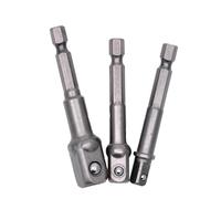 3PC Impact Drill Socket Adapter Bits Set Mini Extension Rod Power Tools Nut Driver 1/4 3/8 1/2"