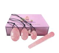 3PC Jade Stone Egg Set Natural Rose Quartz Massage Eggs Ball Repair Vaginal Tightening Kegel Muscle Exercise Care, Massager,4PC
