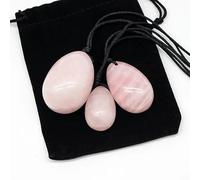 3PC Jade Stone Yoni Egg Set Natural Rose Quartz Massage Eggs Ball Tightening Kegel Muscle Exercise -Type 1