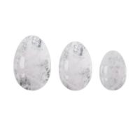 3PC Jade Stone Yoni Egg Set Natural Rose Quartz Nephrite Vaginal Massage Stone Ball Repair Vaginal Tightening Kegel Muscle Exercise Care,White Crystal Box