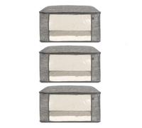 3Pc Large Capacity Clothes Storage Bag Underbed Wardrobe Closet Box Zipped Organizer