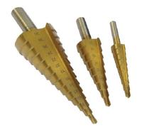 3PC Large HSS Step Cone Drill Titanium BIT Set Hole Metal Cutter in CASE DIY New