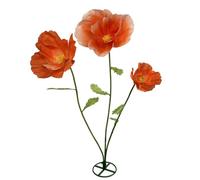 3pc Large Paper Artificial Flowers, Giant Flower for Decoration,Standing Huge Handcrafted Flowers for Garden, Hotel, Office, Photography Props, Wedding,Art Gallery, Shop Window Display (Orange)