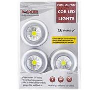 3Pc Led Battery Operated Night Light Cordless Bright Cob Cabinet Push On Off