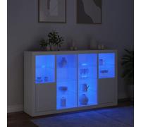 3PC LED Sideboard 2 Door Buffet Storage Cabinet Cupboard TV Unit with LED Lights
