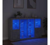 3PC LED Sideboard 2 Door Buffet Storage Cabinet Cupboard TV Unit with LED Lights