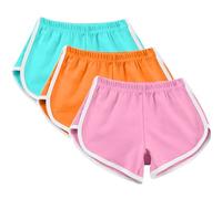 3PC Lounge Shorts for Women Summer Lightweight Yoga Short Shorts Solid Color Elasticated Waist Pyjama Bottoms Ladies Comfy Sleepwear Loungewear Hot Pants