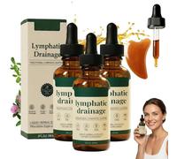 3pc Lymphatic Drainage Supplements Drops for Immune, Cleanse, Lymph System Support, Lymphatic Drainage Drops, Lymph System Support Supplement, Herbal Formula for Daily Lymph Cleanse & Immunity (60ML)