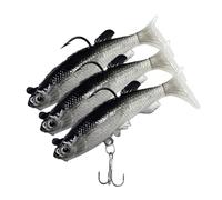 3pc Micro Fishing Lures Pike Perch Trout Chub Soft Plastic jelly Baits 3D Eye 13g 13 Gram Salmon Silicone Trebble Hook Small Shallow Perch Realistic zander, Pike Bass Swim Bait Sprat Lure Jig Minnow