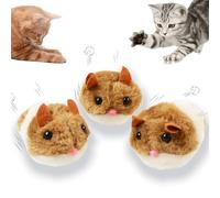 3PC Moving Cat Toy Mouse,Electronic Automatic Cat Toy,Pull String Mouse Vibrating Movable Interactive Toy,Fluffy Plush Mice for Cats,Cat Toys for Indoor Cats Adult,Rat Toys,Interactive Toys for Cats
