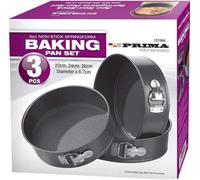 3Pc Non Stick Form Bake Cake Pan Round Tin Tray Bakeware Set Cooking Kitchen