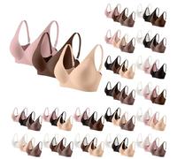 3PC Non Wired Bras for Women Seamless Wireless Push Up Bra Support Sleep Comfort Bralettes for Womens Ladies Soft Tshirt Padded Bra Small to Plus Size (an, XXL)