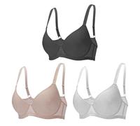 3PC Pack Bras for Women Push Up Bra with Support Causal Everyday Underwear Lifting Lingerie Bralette