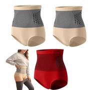 3PC Pauraju Women Fat Burning Knickers High Waist Shapewear Shorts 4-in-1 Tummy Control Short Solid Plus Size Slimming Knicker Ladies Running Shorts Weight Loss Pants 3D Yoga Seamless Short S-XL