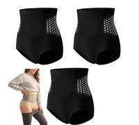 3PC Pauraju Women Tummy Control Knickers High Waist Shapewear Shorts 4-in-1 Fat Burning Short Solid Plus Size Slimming Knicker Ladies Running Shorts Weight Loss Pants 3D Yoga Seamless Short S-XL