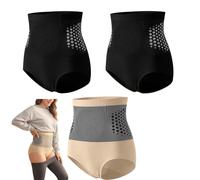 3PC Pauraju Women Tummy Control Knickers High Waist Shapewear Shorts 4-in-1 Fat Burning Short Solid Plus Size Slimming Knicker Ladies Running Shorts Weight Loss Pants 3D Yoga Seamless Short S-XL
