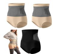 3PC Pauraju Women Tummy Control Knickers High Waist Shapewear Shorts 4-in-1 Fat Burning Short Solid Plus Size Slimming Knicker Ladies Running Shorts Weight Loss Pants 3D Yoga Seamless Short S-XL