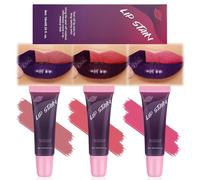 3PC Peel-Off Lip Stain & Tint Set - Long-Lasting Waterproof Lip Gloss, Tattoo Color Liquid Lipstick, Glossy Finish For Women & Girls