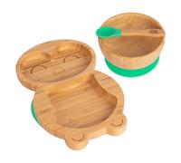 3pc Penguin Bamboo Baby Weaning Set Tiny Dining Green One Size