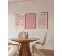 3pc Pink Matisse Prints on Canvas Gallery Wall Set Posters Pink Canvas Painting for Living Room Bedroom Home Decoration(30x40cm-3Pcs)