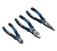 3pc Pliers Set Combination Side Cutters Long Nose Carbon Steel Draper Expert