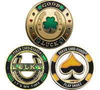 3PC Poker Card Guard Coin Collectibles Table Games Poker Poker Gifts for Men, Poker Card Protector, Poker Accessories